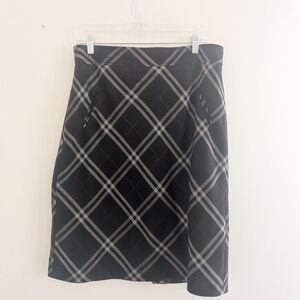 Susan Bristol Black Plaid A-Line Skirt